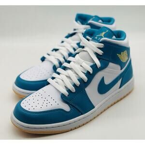 NEW Nike Air Jordan 1 Mid Aquatone Celestial Gold DQ8426-400 Men's Size Multi